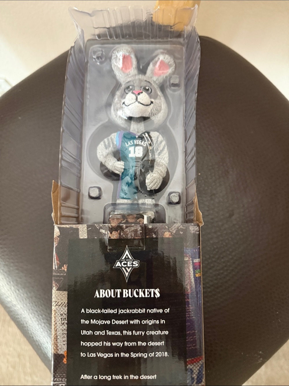 Las Vegas Gray Bunny Mascot Figurine - About Buckets